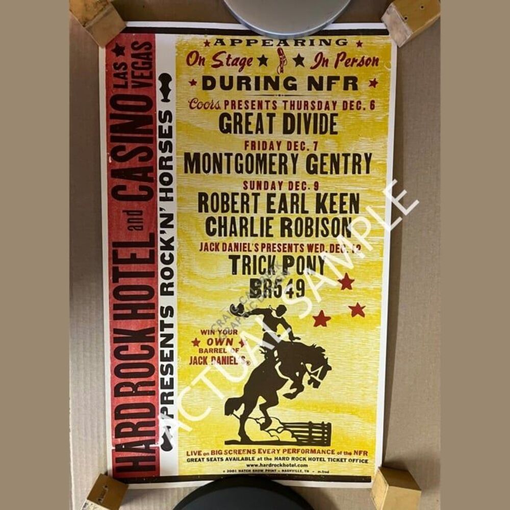 Hard Rock Hotel & Casino, Las Vegas - NFR Concert HATCH SHOWPRINT. 2001